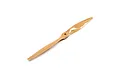 A wooden RC airplane propeller with 13x6 printed on the hub, isolated on a white background.