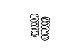 Two black metal coil shock springs for RC vehicles, positioned side-by-side on a white background.