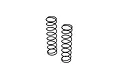 Two black metal coil shock springs for RC vehicles, positioned side-by-side against a white background.