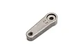 A grey metal 25T servo horn for RC vehicles, showing the splined mounting hole and a threaded linkage hole.