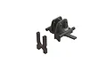 ARRMA 1/8 scale RC centre differential gear cover and support bracket in black plastic.