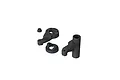 ARRMA High Torque Slider Servo Saver Set components including black plastic steering arms and a small nut on a white background.