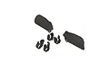 ARRMA dirt guard set including two black plastic side guards and four mounting clips against a white background.