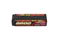 Gens Ace Redline 2.0 7.6V 9600mAh 140C HV Short Hard Case LiPo battery with black casing and red and yellow branding.