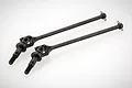 Two black metal universal joint drive shafts for an RC buggy, shown against a white background.