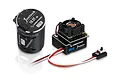 Hobbywing Justock XR10 G2.1 10.5T brushless motor and G3S 60A ESC combo set with cooling fan and power switch.
