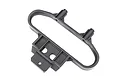 A black plastic Traxxas front bumper mount for RC vehicles, shown from an overhead angle against a white background.