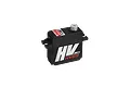 MKS HV69 micro coreless metal geared servo with black plastic casing and white and red branding on a white background.