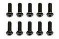Ten black button head RC screws arranged in two rows of five against a white background.