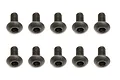 Ten black metal button head screws arranged in two rows of five against a white background.