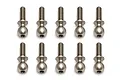 Ten Team Associated heavy duty 8mm long neck ball studs arranged in two rows of five on a white background.