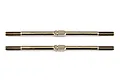 Two silver-coloured metal RC turnbuckles with threaded ends and a central hexagonal adjustment section, shown against a white background.