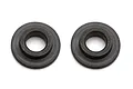 Two black metal slipper spring adapters for Team Associated RC vehicles, shown side-by-side on a white background.