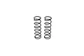 Two black metal coil shock springs for RC vehicles, shown side-by-side against a white background.