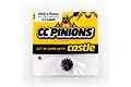 Castle Creations 13-tooth Mod-1 pinion gear in its original yellow and black retail packaging.