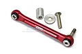 GPM Racing red aluminium steering linkage with included metal hardware components on a white background.