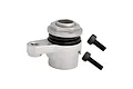 A silver aluminium 20T servo horn with a built-in servo saver and two black mounting screws on a white background.