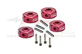 GPM Red Aluminium 12mm Wheel Hexes 4Pcs w/ Screw Pins LMTM010-R