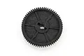 A black plastic 64T 0.6Mod spur gear for an RC car, shown from a top-down perspective against a white background.