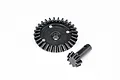 HPI Racing hardened steel differential ring and bevel gear set on a white background.