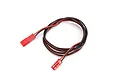 A Traxxas extension lead with red and black wires and JST connectors at both ends, isolated on a white background.
