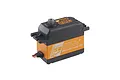 Savox SV-1272SG Plus high voltage coreless metal geared servo with an orange aluminium middle case and black plastic top and bottom sections.