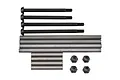 A set of Team Associated 1/8 scale RC hinge pins and lock nuts, including various lengths of metal pins and four black nylon-insert lock nuts.