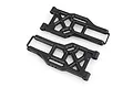 Two black plastic front lower suspension arms for an HSP RC car, shown from a top-down perspective on a white background.