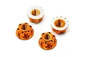 Yeah Racing Aluminium 4mm Flanged Serrated Nuts 4Pcs - Orange YA-0448OR