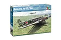 Italeri 1/72 scale Junkers Ju 52/3m plastic model kit box featuring an illustration of the aircraft in a field with medical personnel.