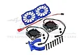 GPM Aluminium Adjustable Motor Heatsink w/ Dual Cooling Fans Set - Blue MAKX018FANC-B