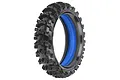 A Pro-Line Dunlop Geomax MX14 V2 RC rear tyre featuring aggressive tread blocks and a bright blue foam insert, isolated on a white background.
