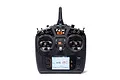 Spektrum NX8+ 20-channel RC transmitter in black with a central LCD screen showing flight data and an airplane icon.