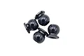 Four black RC shock balls arranged in a cluster on a white background.