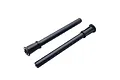 Two black plastic RC car body posts with multiple adjustment holes, shown against a white background.