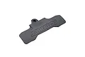 A black RC Maker rear bumper spare part for RC cars, featuring a molded logo on a white background.