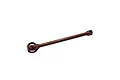A metallic brown RC car rear driveshaft component with a spherical joint at one end and a hexagonal axle fitting at the other.