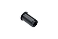 A black metal RC Maker centre tensioner sleeve with a flanged end and internal threading, isolated on a white background.