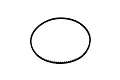 A black Bando Kevlar RC drive belt with teeth, shown in a circular shape against a white background.