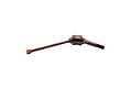 A brown metal RC car CVD driveshaft with a threaded end, isolated on a white background.
