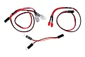 Team Associated LED light kit featuring two clear LEDs, two red LEDs, and a Y-harness connector with red and black wiring.