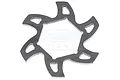 A Rovan carbon fibre brake disc fin for RC cars, featuring a six-pointed star design with a hexagonal center hole.