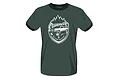 A forest green Element RC branded t-shirt featuring a white graphic of an off-road RC truck, pine trees, and the text Your Journey Begins Here.