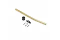 Pro Boat stuffing tube set including a brass tube, black plastic bushing, mounting bracket, and two screws with washers on a white background.