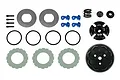 Factory Team Lockout Slipper Clutch Set components including gear, clutch plates, springs, and hardware on a white background.