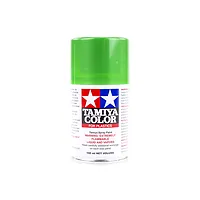 A 100ml can of Tamiya TS-20 Metallic Green lacquer spray paint for plastic models, shown against a white background.