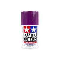 A can of Tamiya TS-37 Lavender lacquer spray paint for plastic models, featuring the iconic Tamiya logo on a white background.