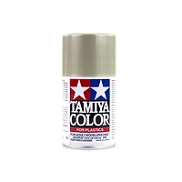 A 100ml spray can of Tamiya TS-75 Champagne Gold lacquer paint for plastic models, featuring the Tamiya logo on a white background.