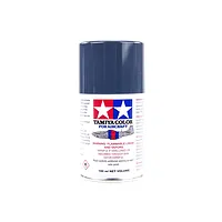 A 100ml can of Tamiya AS-8 Navy Blue aircraft spray paint, featuring the Tamiya logo and an illustration of a propeller aircraft on a white background.