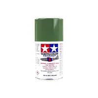 A 100ml can of Tamiya AS-23 Light Green (Luftwaffe) spray paint for aircraft models, shown against a white background.